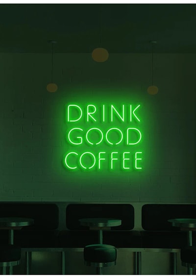 Drınk Good Coffee Yazılı Neon Tabela Yeşil