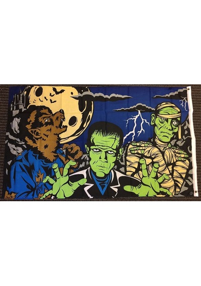 Lexroo Monster Fright Night - Cadılar Bayramı 3x5' Polyester Bayrak Diğer