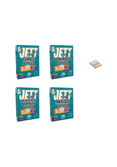 5. Sınıf Jett Türkçe Sosyal Bilgiler Din Ve İngilizce Fasikülleri 4lü Set