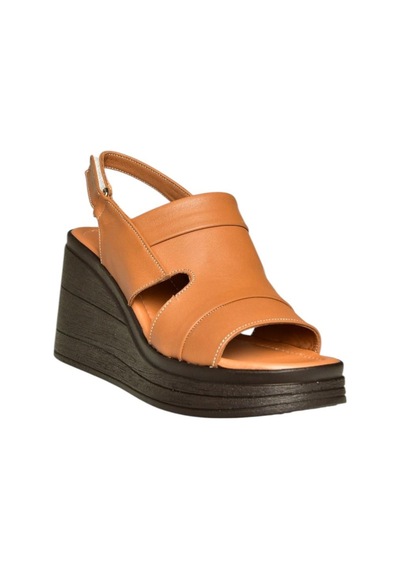 Fox Shoes U555960303 Taba Hakiki Deri Dolgu Topuklu Kadın Ayakkabı Taba-hakiki Deri