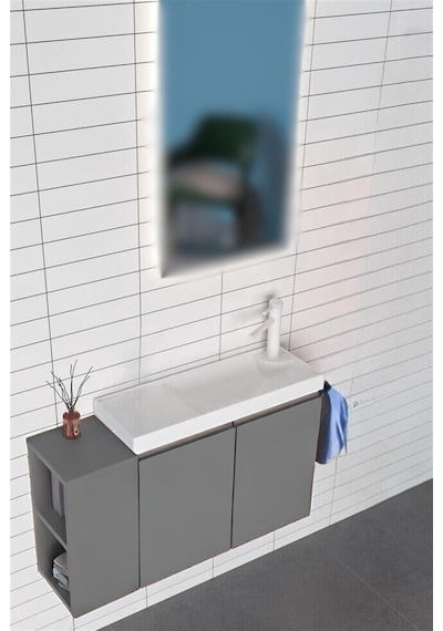 Orka Ferla 80 Alt Modül + Lavabo Mat Gri Diğer Orka Ferla 80 Alt Modül + Lavabo Mat Gri Diğer