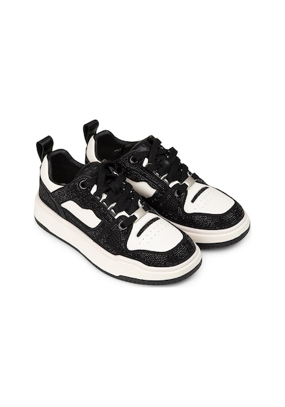 Deery Kadın Hakiki Deri Siyah Taş Detaylı Sneaker - 25359zsyhc01 Siyah