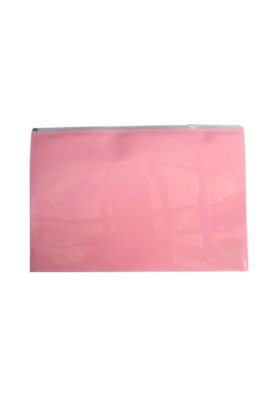 Plastik Fermuarlı A4 Boy Ödev Dosyası 1 Adet 23x33 Cm Pembe