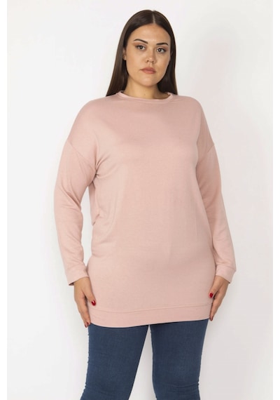 Şans Kadın Pembe Bisiklet Yakalı Uzun Kollu Viskon Bluz 65n29997-pembe Pembe