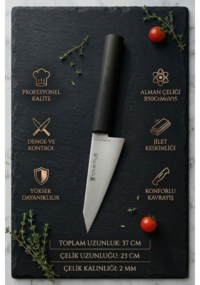 Asia Serisi Cut Uzak Doğu Mutfak Şef Bıçağı Et Ekmek Sebze Salata Şef Bıçak Lzg-124x Siyah