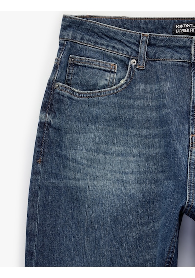 Koton Normal Bel Regular Fit Tapered Jean Pantolon - Joe Jean Koyu İndigo 6sam40160nd