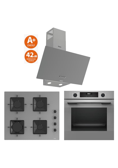 Bosch & Ferre 42 DB HUA717BN0T - SS208 - D088-SA Antrasit 3 Lü Ankastre Set