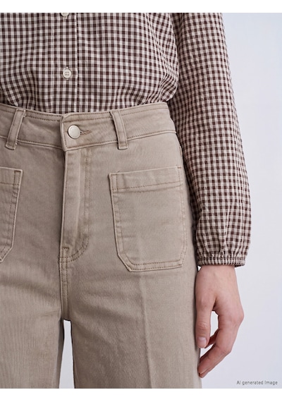 Lcw Jeans Bej Culotte Fit Kadın Jean Pantolon