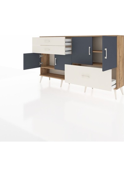 Arges Konsol 3 Raflı 3 Çekmeceli 4 Kapaklı 176x30x99 Çam-antrasit Çam-antrasit/aytaşı Arges Konsol 3 Raflı 3 Çekmeceli 4 Kapaklı 176x30x99 Çam-antrasit Çam-antrasit/aytaşı