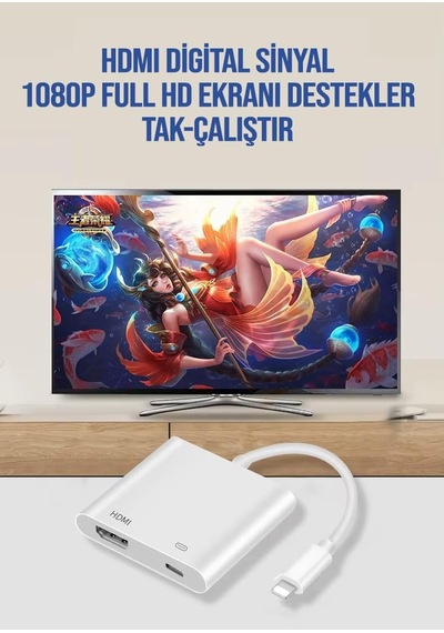 Light-ning İle Uyumlu Hdmı Dönüşüm Kablosu Adaptörü İphone İle Uyumlu 8 Pin Yüksek Hızlı Dijital Tv Av Tak-çalıştır 1080p Full Hd Ta2