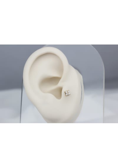 Glorria Altın Kelebek Tragus Piercing Çok Renkli