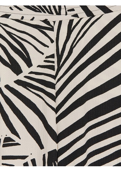 Lcw Everyday Gri Beli Lastikli Zebra Desenli Kadın Pantolon