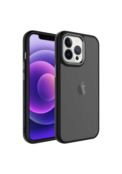 Kilifone - Apple Uyumlu iPhone 13 Pro Max - Kılıf Arkası Buzlu Sert Pc May Kapak - Siyah