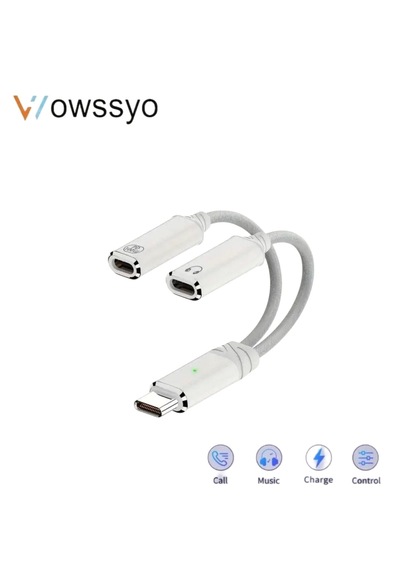 Wowssyo 2'si 1 Arada Type-c To Type-c+100w Şarj Ve Kulaklık Çevirici Adaptör Hi-fi Ses Teknolojisi Ce Lisanslı Sertifikalı Örgülü Sağlam Beyaz - Siyah Wowssyo 2'si 1 Arada Type-c To Type-c+100w Şarj Ve Kulaklık Çevirici Adaptör Hi-fi Ses Teknolojisi Ce Lisanslı Sertifikalı Örgülü Sağlam Beyaz - Siyah