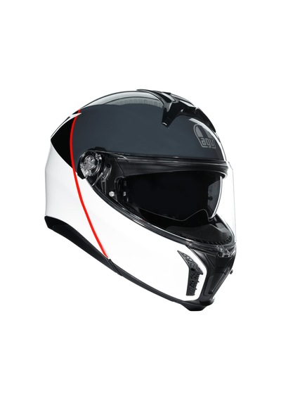 Agv Tourmodular Mlt Balance Çene Açılır Kask Beyaz Gri Kırmızı