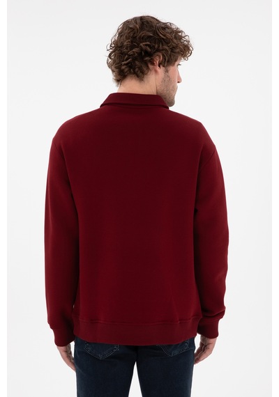 U.S. Polo Assn. Erkek Bordo Basic Sweatshirt 50298265-VR014