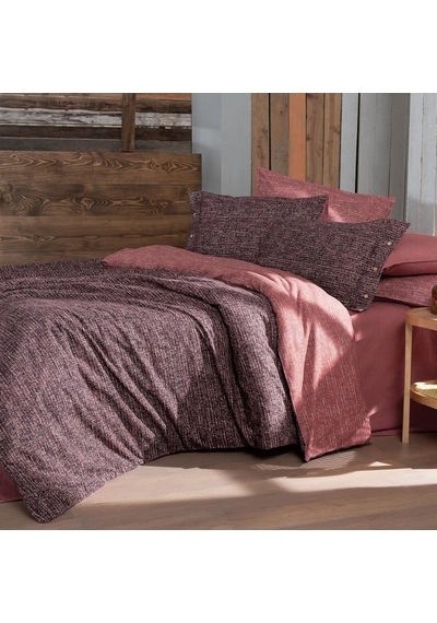 Glamis King Size Battal Boy %100 Pamuk Flanel Pazen Nevresim Takımı Bordo Bordo