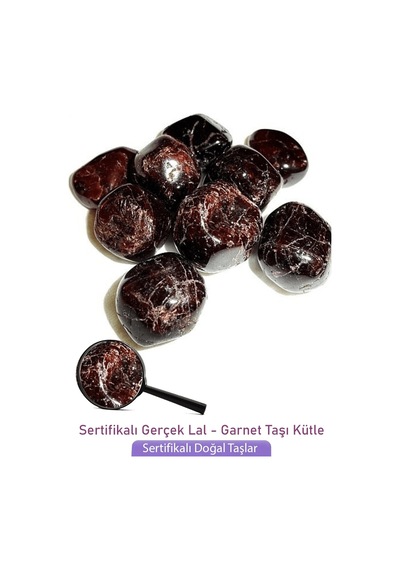 Tamburlanmış Lal Granat Garnet Taşı Kütle 3 Adetli