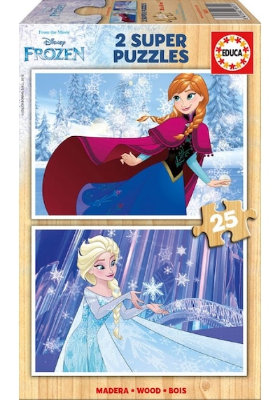 Educa 2X25 Parça Disney Frozen Ahşap Çocuk Yapboz