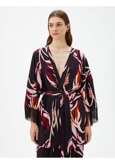 Koton Kimono Beli Kuşaklı Püskül Detaylı Bordo Desenli 4wak50194uw 4WAK50194UW4D7 Bordo Koton Kimono Beli Kuşaklı Püskül Detaylı Bordo Desenli 4wak50194uw 4WAK50194UW4D7 Bordo