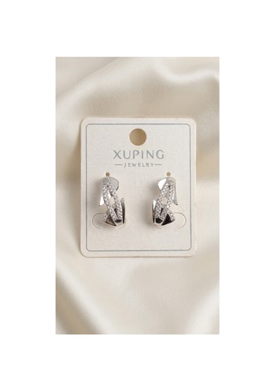 Xuping 14k Gold Rengi Kuyumcu İsçiligi Modern Tasarim Tas Detay Kararmaz Kadin Halka Küpe Yeşil - 926433105 Yeşil