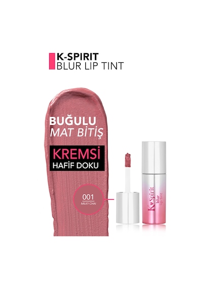 Flormar K-spirit Blur Lip Tint Blur Efektli & Nemlendirici Uzun Süre Kalıcı Ruj 001mılkychaı