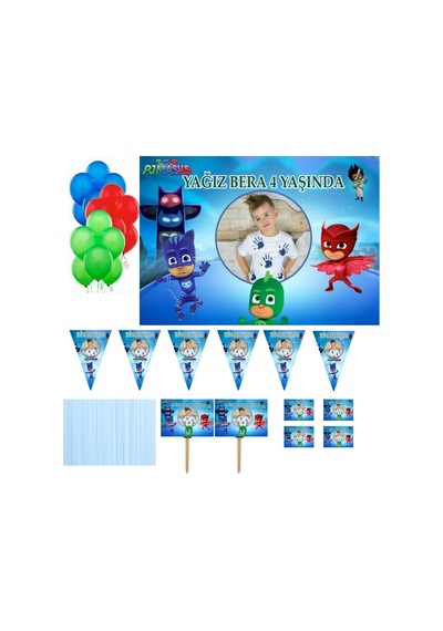 Pj Maskeliler Afişli Kişiye Özel Parti Seti Hdts106