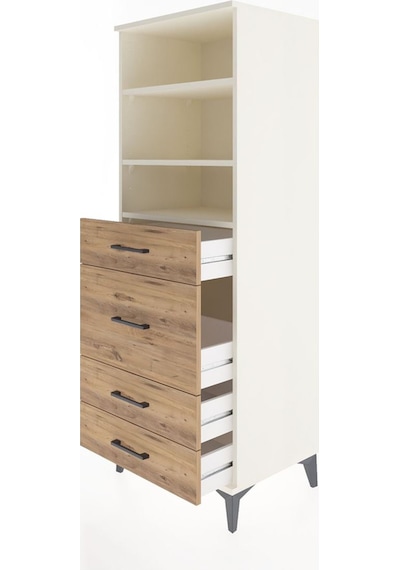 Hyperion Dolap 3 Raflı 4 Çekmeceli 60x44x163 Aytaşı-çam Aytaşı