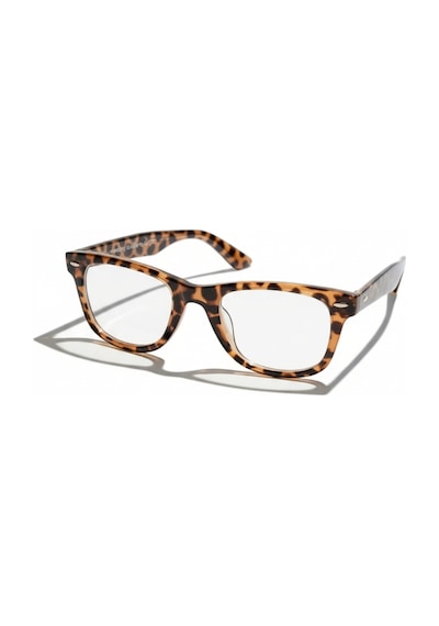 Wayfarer Leopar Desenli Mavi Işık Koruyucu Optik Uyumlu Camları Değiştirilebilir Gözlük Kadın Çok Renkli