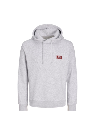 Jack & Jones Erkek Gögüs Baskili Regular Fit Kagüsonlu Sweatshirt - Rush - 12298428 Beyaz Melanj