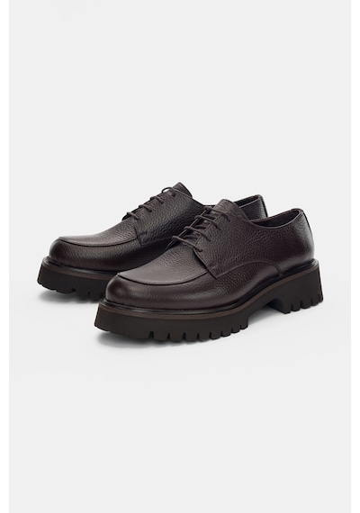Calder Hakiki Deri Bağcıklı Kadın Loafer- Kahverengi