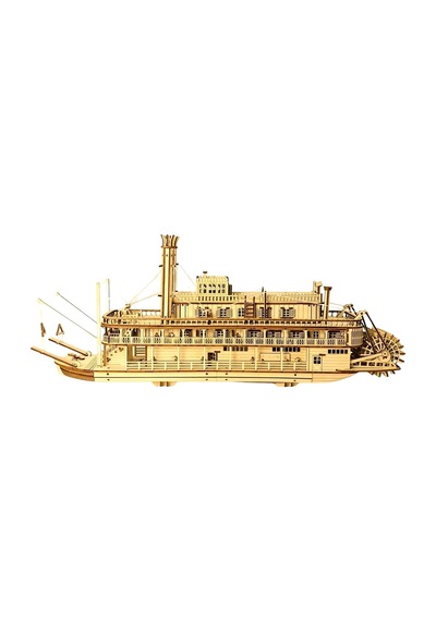 Algwooddesign Nehir Gemisi Ahşap Maket Seti 713 Parça Dıy 3d Puzzle Mississippi Buharlı Gemi Koleksiyoner Modeli