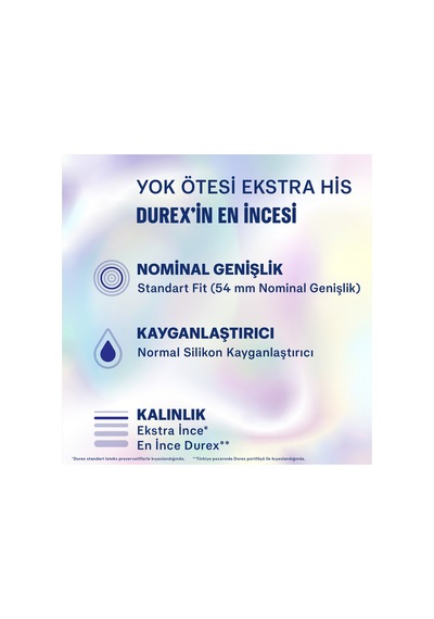 2 Adet Durex Prezervatif Yok Ötesi Extra His 10'lu