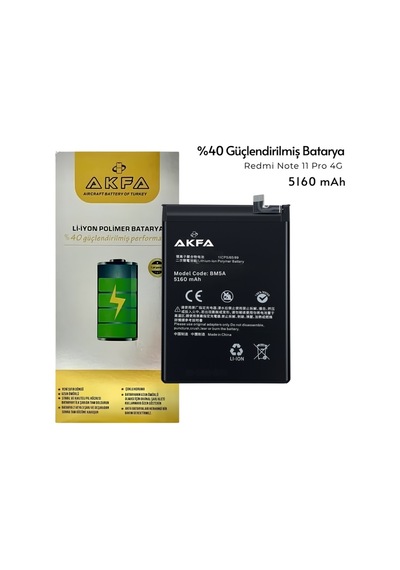 Redmi Note 11 Pro 4g Uyumlu Batarya %40 Güçlendirilmiş 5160 Mah Bm5a