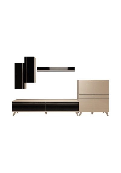 Decoraktiv Eko 6 Mdf Std Retro Tv Ünitesi Tv Sehpası Beyaz - Siyah
