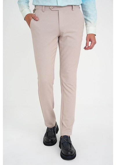 Efor Comfort Fit Beli Lastikli Yandan Tokalı Esnek Bej Jogger Pantolon P 1178 Bej