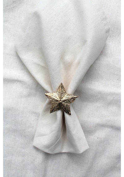 6 Adet Dekoratif Gold Star Nova Peçete Halkası - Napkin Ring