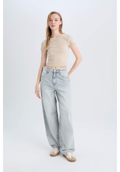 DeFacto Coool Fitted Fitilli Kaşkorse Basic Düz Kısa Kollu Tişört E0287AX25SMBG735 DeFacto Coool Fitted Fitilli Kaşkorse Basic Düz Kısa Kollu Tişört E0287AX25SMBG735