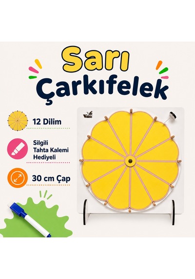 Sarı Çarkıfelek Oyunu Ahşap Eğitim Materyali