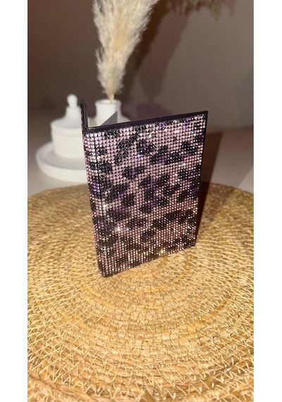 Oasis Life Pembe Taşlı Leopar Desenli Ruhsat Kılıf Kabı