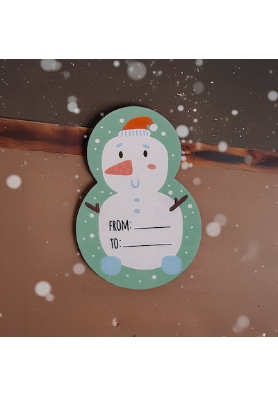 Yılbaşı Kardan Adam Şekilli Sticker Seti, Yeni Yıl Süs Ve Hediye& Çok Renkli