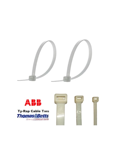 Tyrap 50x200bs Plastik Cırt Kelepçe 20 Cm X 5 Mm 100 Adet Kablo Bağı - Beyaz Kablo Klipsi Ty-rap Thomas & Betts Made İn U.s.a.