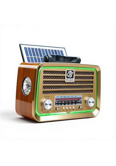 Rt-717 Nostaljik Güneş Panelli Trend Radyo,led Detay Bluetooth Nostalji Radyo