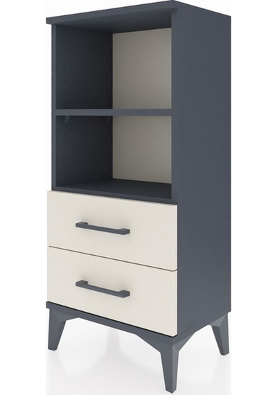 Arges Komodin 2 Raflı 2 Çekmeceli 44x30x96 Antrasit-aytaşı Antrasit