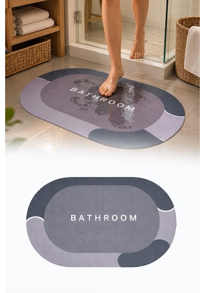 Sihirli Su Emici Kaydırmaz Banyo Paspası Ayak Matı Kaymaz Tabanlı Abdest Paspası 3,5 Mm Diğer