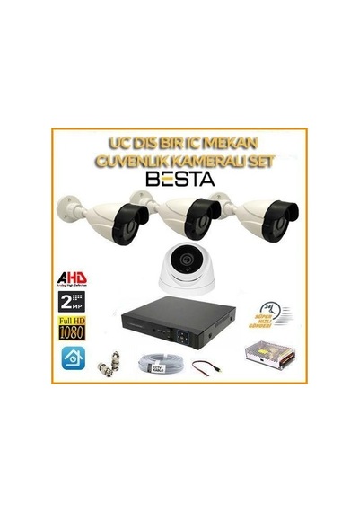 2 Mp 1080p 3 Dış Mekan 1 İç Mekan Kameralı Ahd Güvenlik Seti