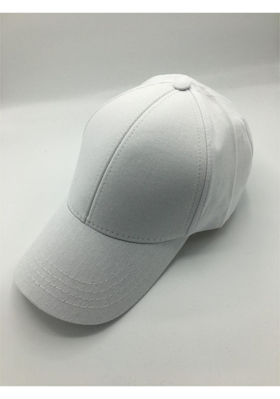 Gonca Şapka Ayarlanabilir Unisex Sport Sade Şapka Beyaz