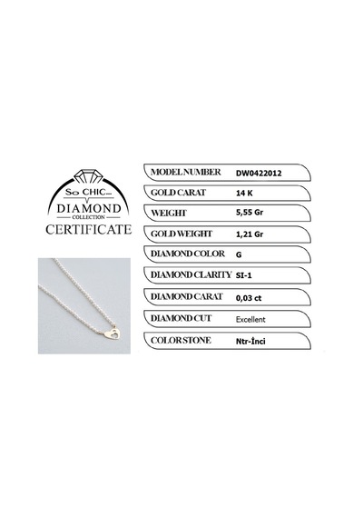 Diamond Collection 14 K Sarı Altın 0.03 Karat Pırlanta Doğal İnci Kolye