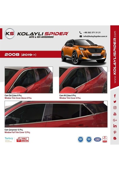 Peugeot 2008 Luxury Kapı Eşiği 4 Prç Krom 2017 ve Sonrası