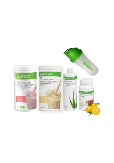 Herbalife Set 2 Adet Shake Ahududu-vanilya 1 Ad. Aloevera 1 Ad. Limon Çay 50 Gr Ve Shaker